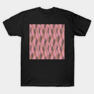 Feathers Pattern in Pink T-Shirt